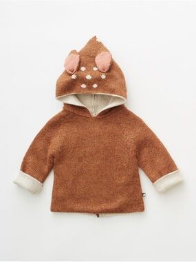 Oeuf Alpaca Knit Bambi Hoodie Size 2-3T